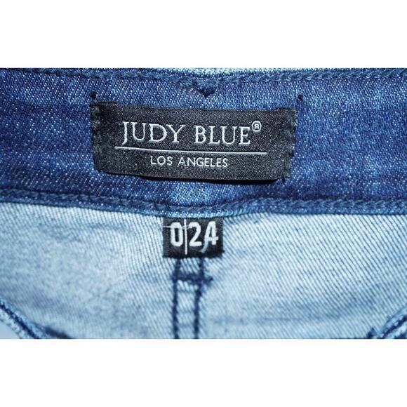Judy Blue Boyfriend Fit Distressed Jeans Women’s Size 0/24 Medium Wash - Picture 4 of 10